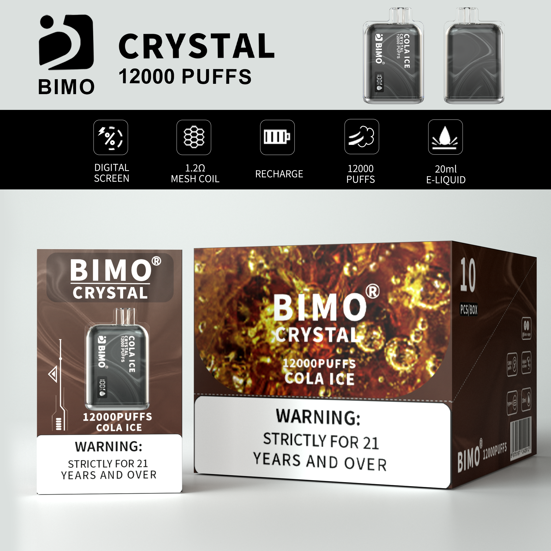 BIMO Crystal 12000puff 10PCS/BOX