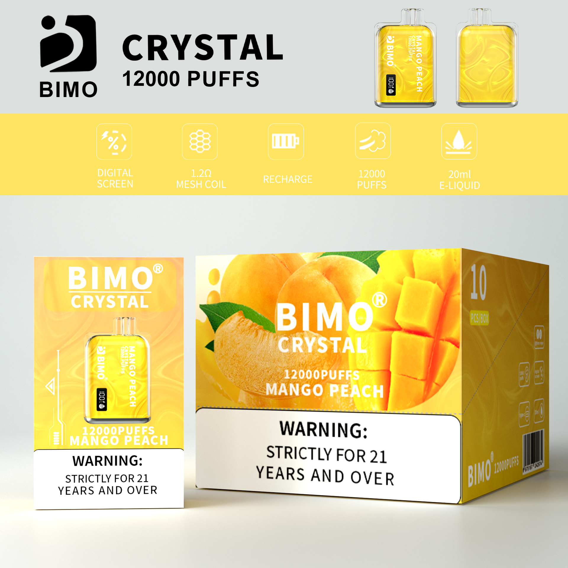 BIMO Crystal 12000puff 10PCS/BOX