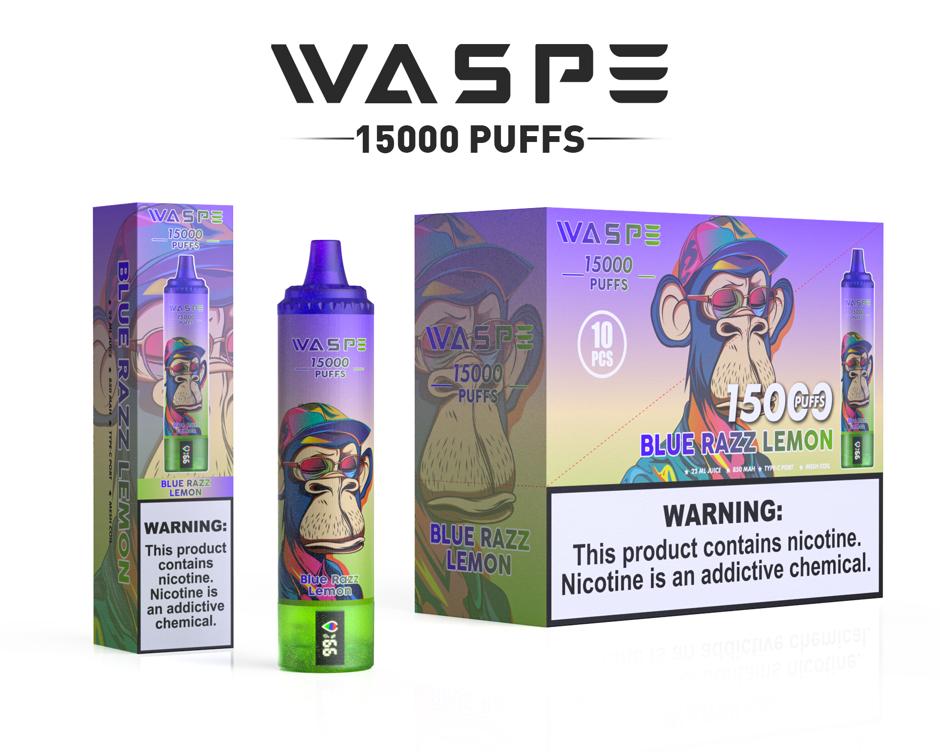 WASPE  15000PUFFS 10PCS/BOX