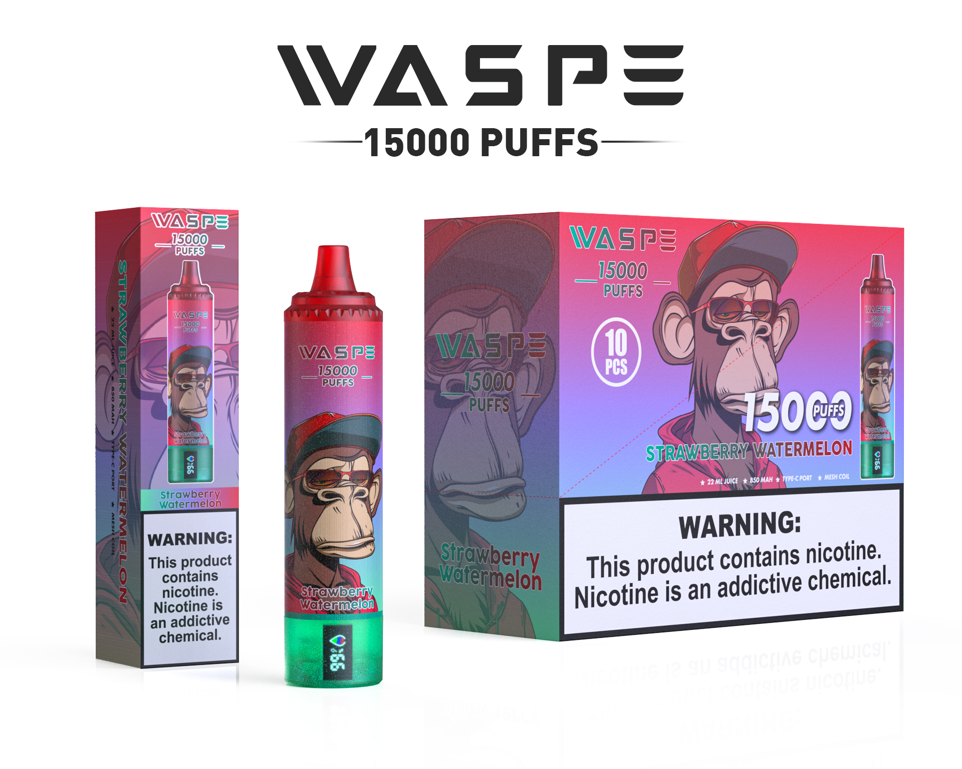 WASPE  15000PUFFS 10PCS/BOX