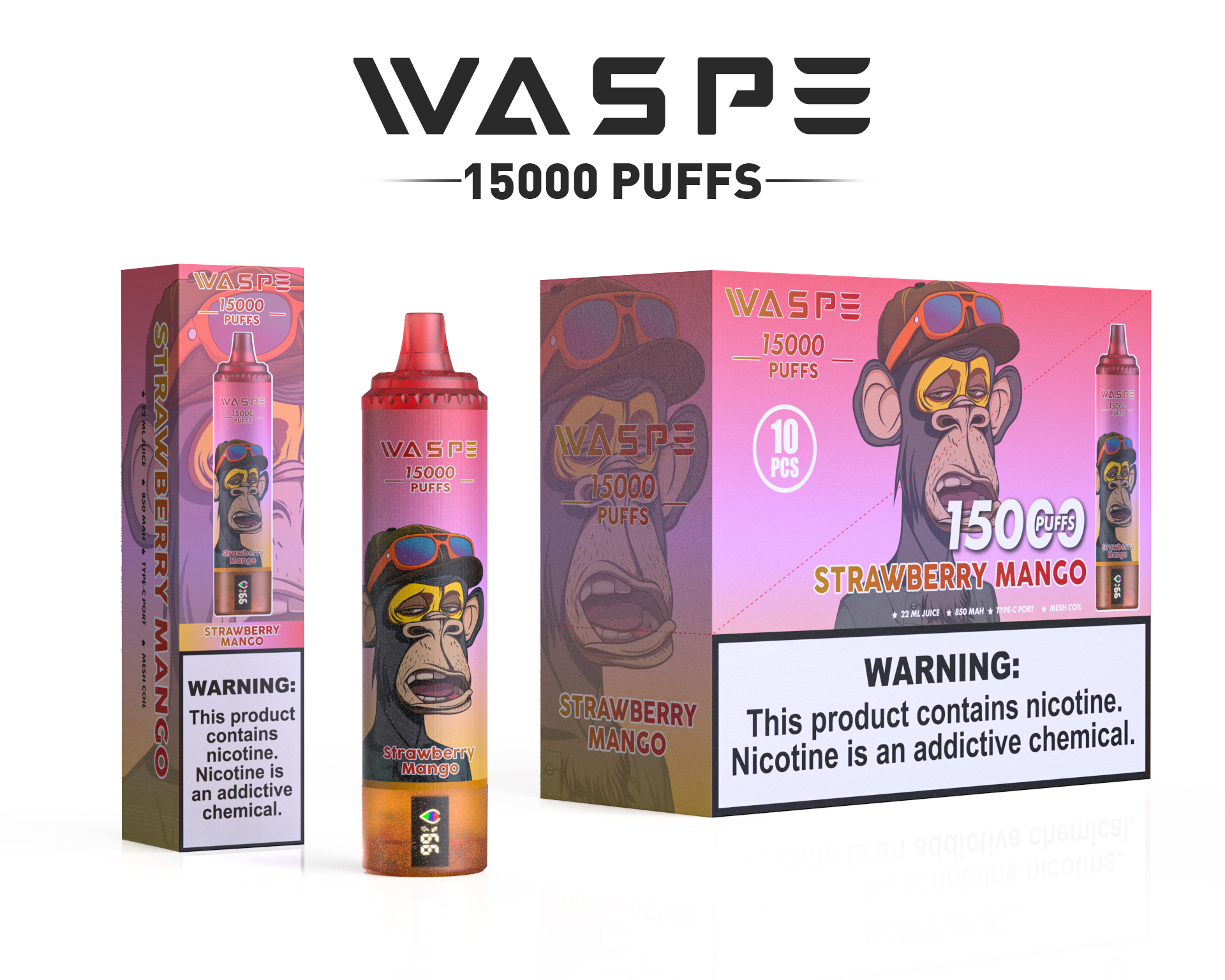 WASPE  15000PUFFS 10PCS/BOX
