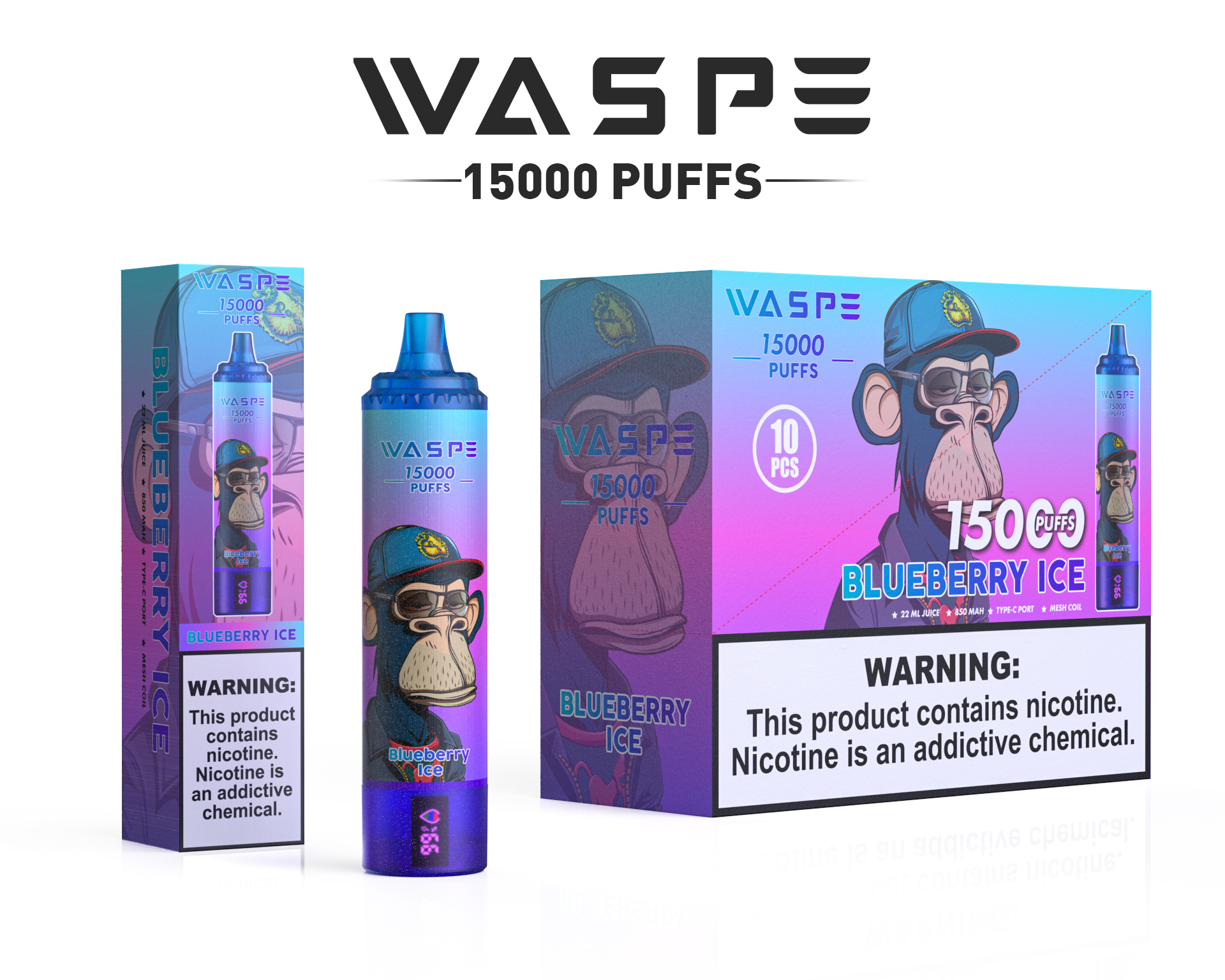 WASPE  15000PUFFS 10PCS/BOX