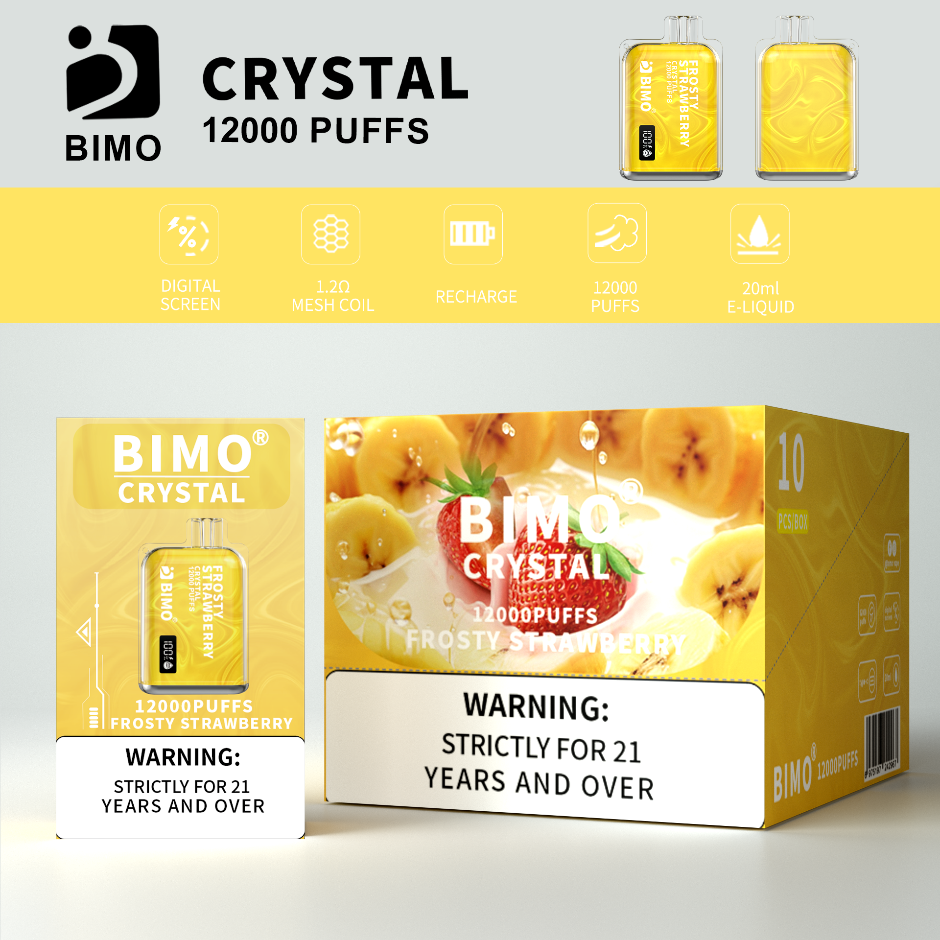 BIMO Crystal 12000puff 10PCS/BOX