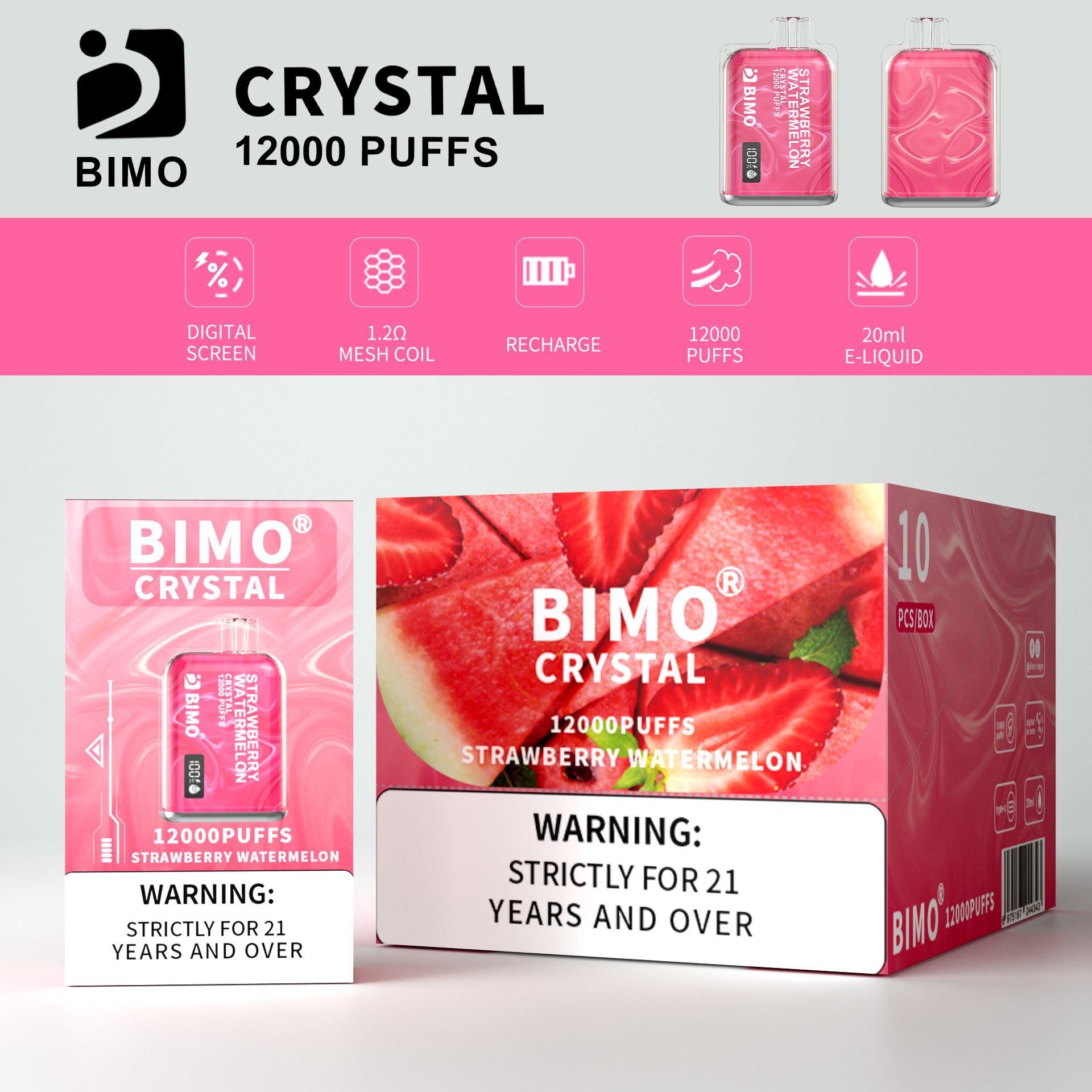 BIMO Crystal 12000puff 10PCS/BOX