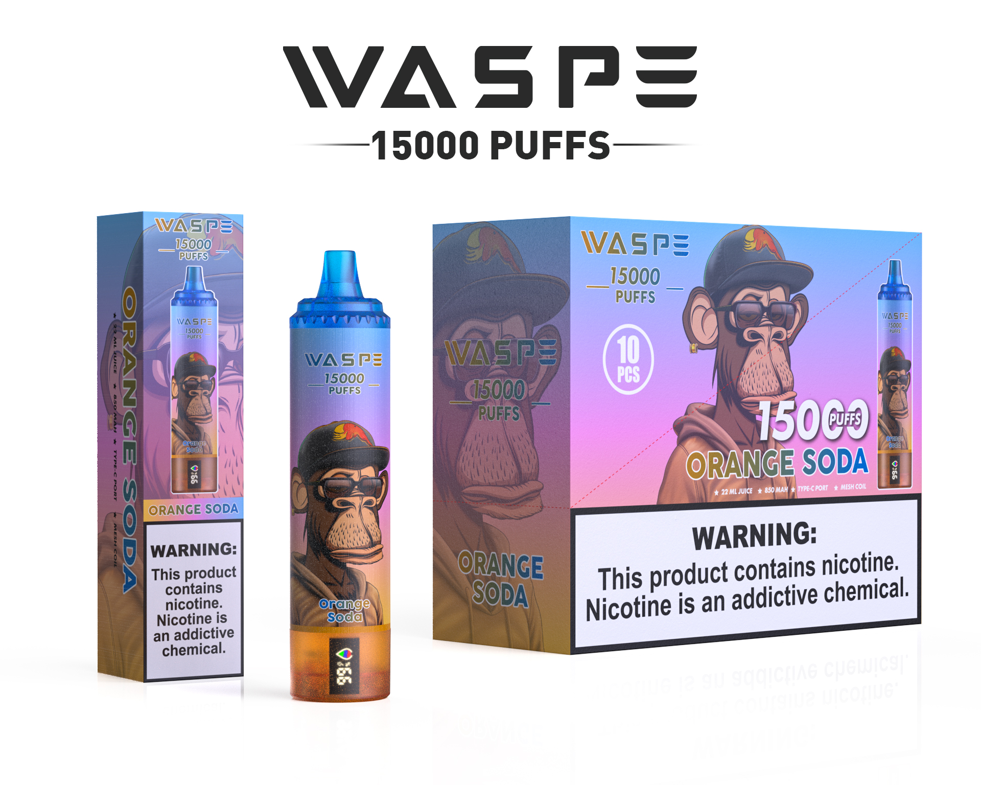 WASPE  15000PUFFS 10PCS/BOX