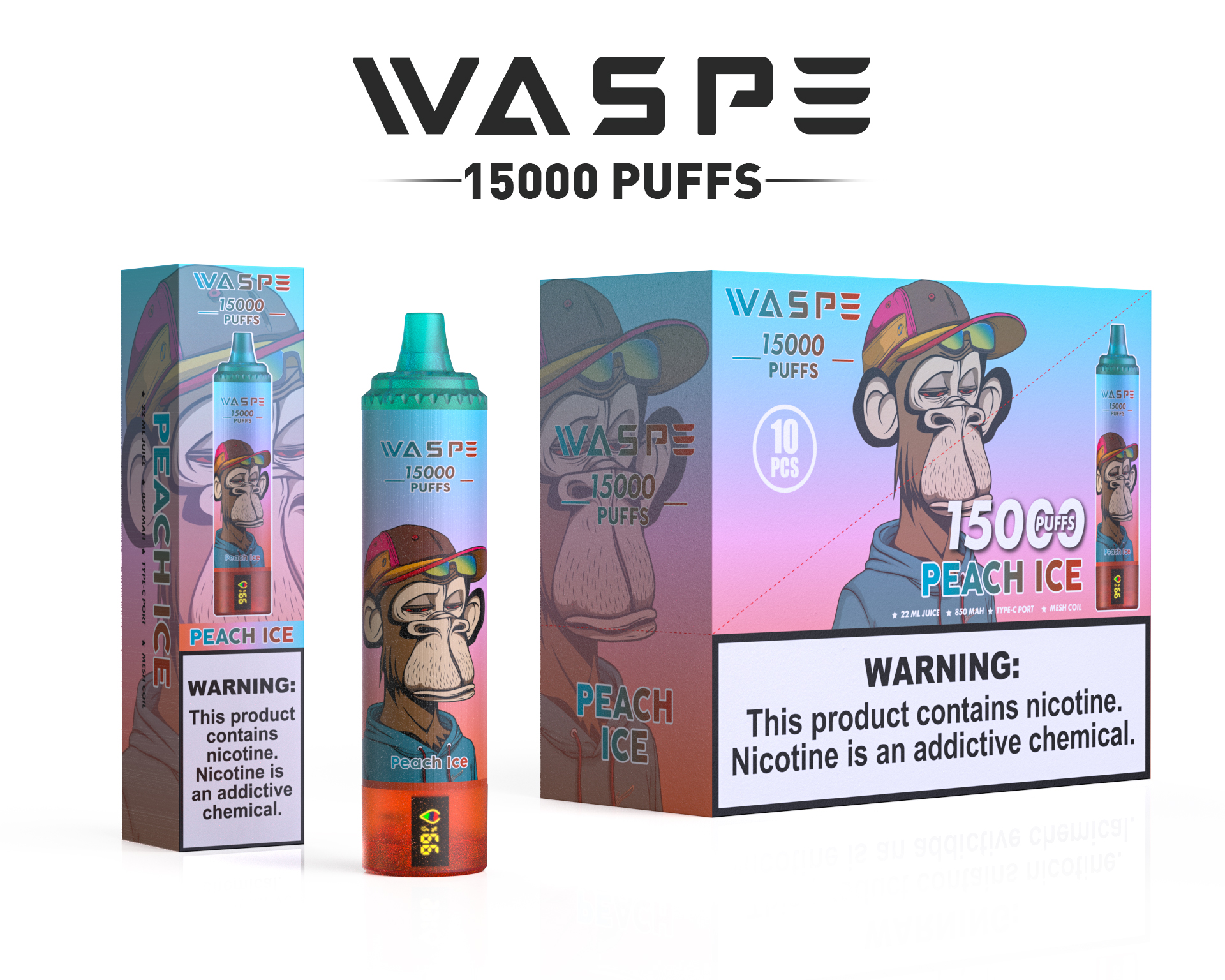 WASPE  15000PUFFS 10PCS/BOX