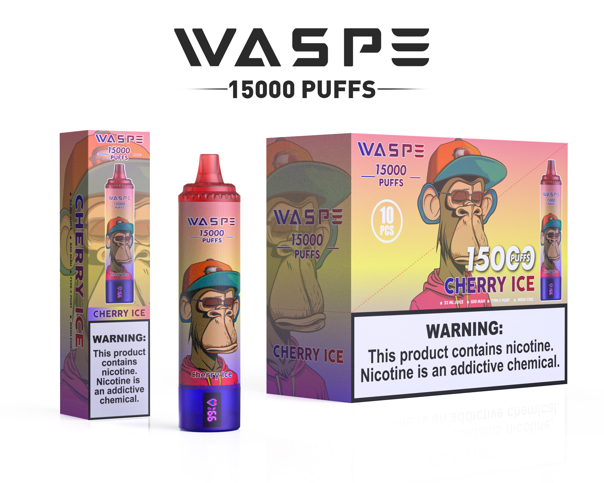 WASPE  15000PUFFS 10PCS/BOX