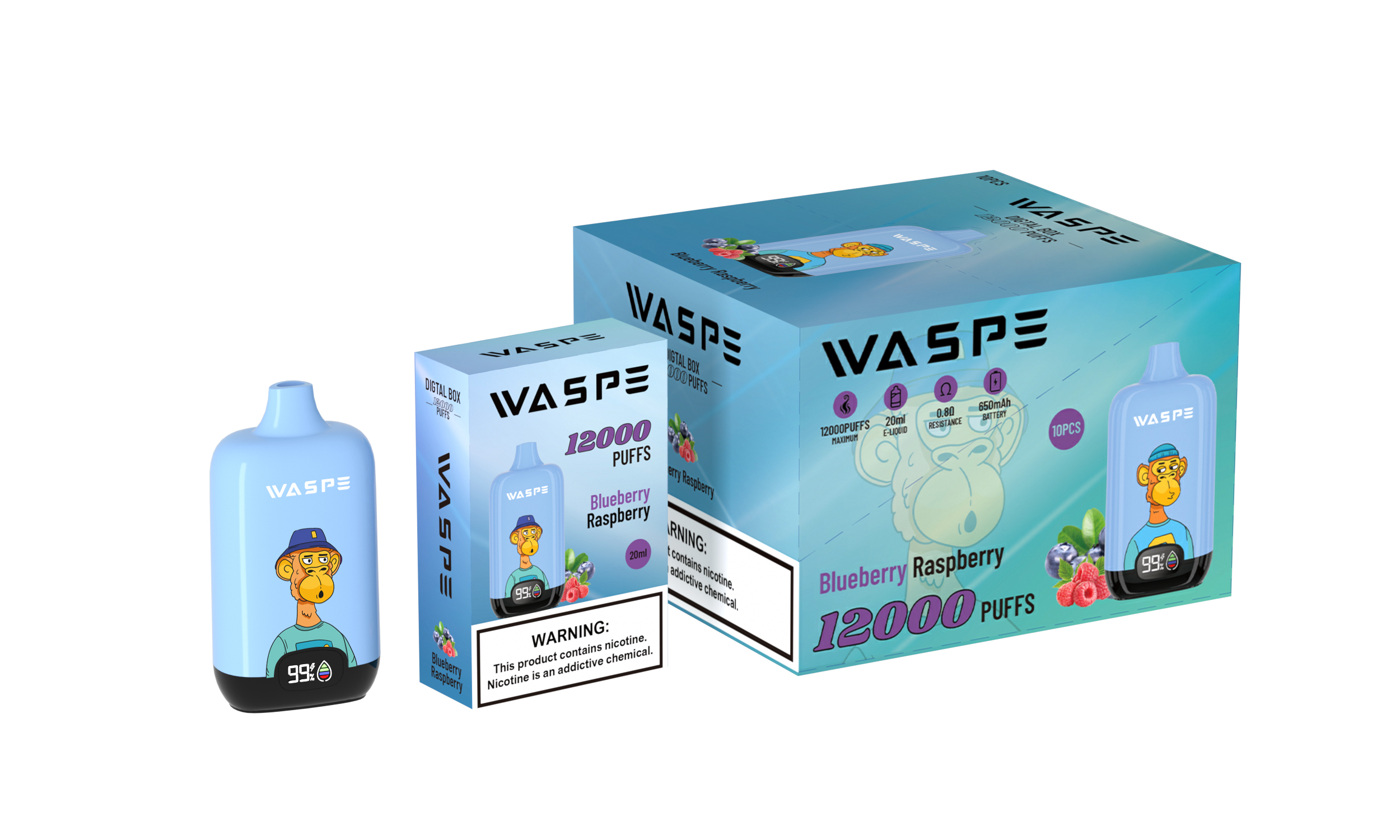 WASPE 12000PUFFS Digital Box 10PCS/BOX