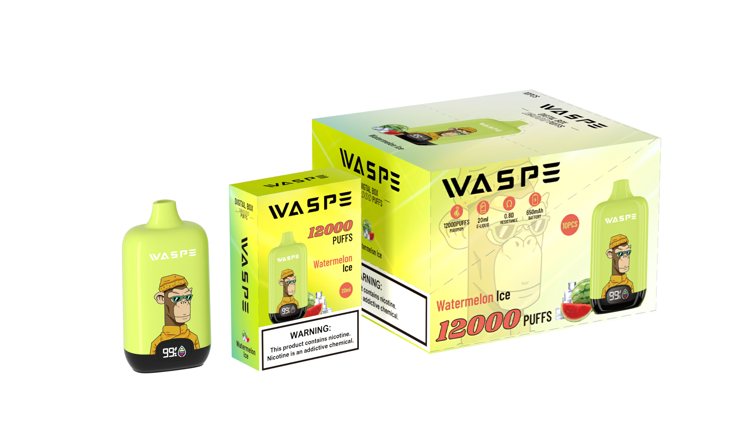 WASPE 12000PUFFS Digital Box 10PCS/BOX