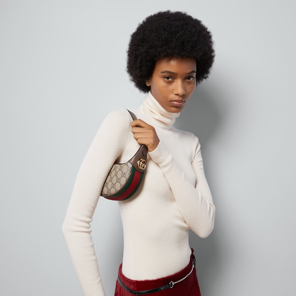 Gucci Ophidia Canvas & Leather Shoulder  Bags