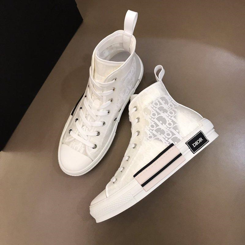 Dior B23 High Top Logo Oblique Print White
