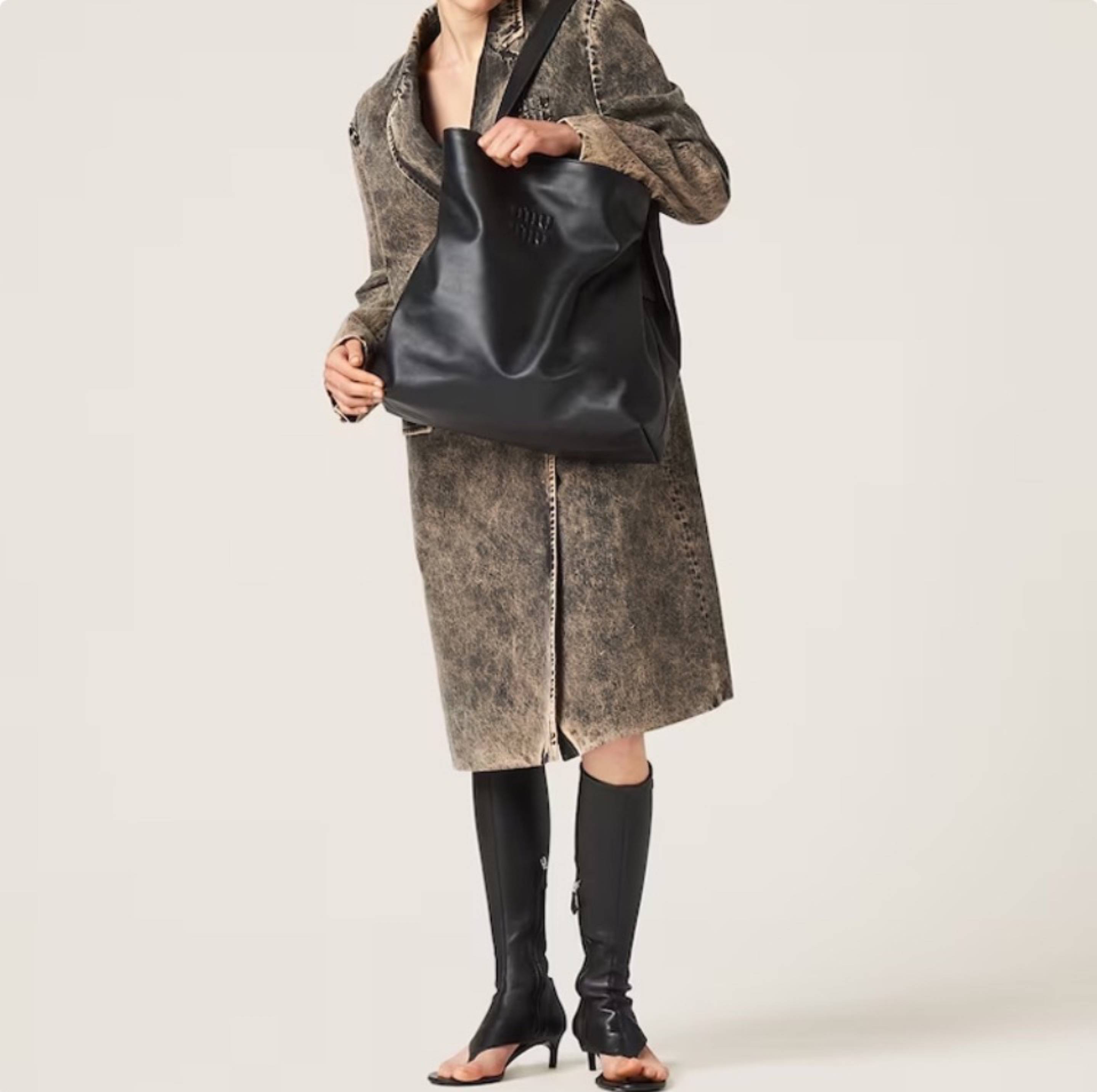 MIU MIU Hobo Leather Shoulder Handbag