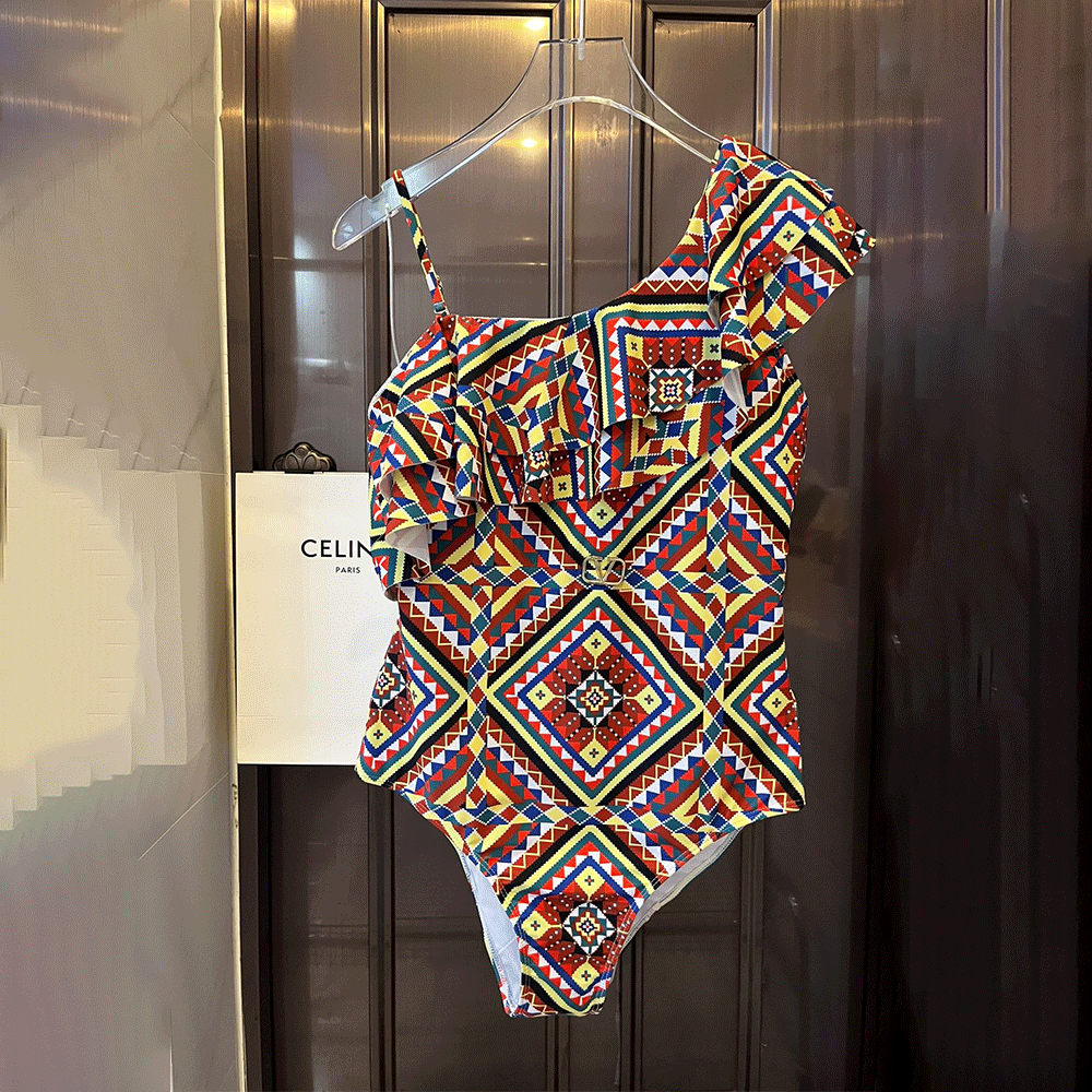 Valentino  Check One-piece Swimsuit   Swimwear
