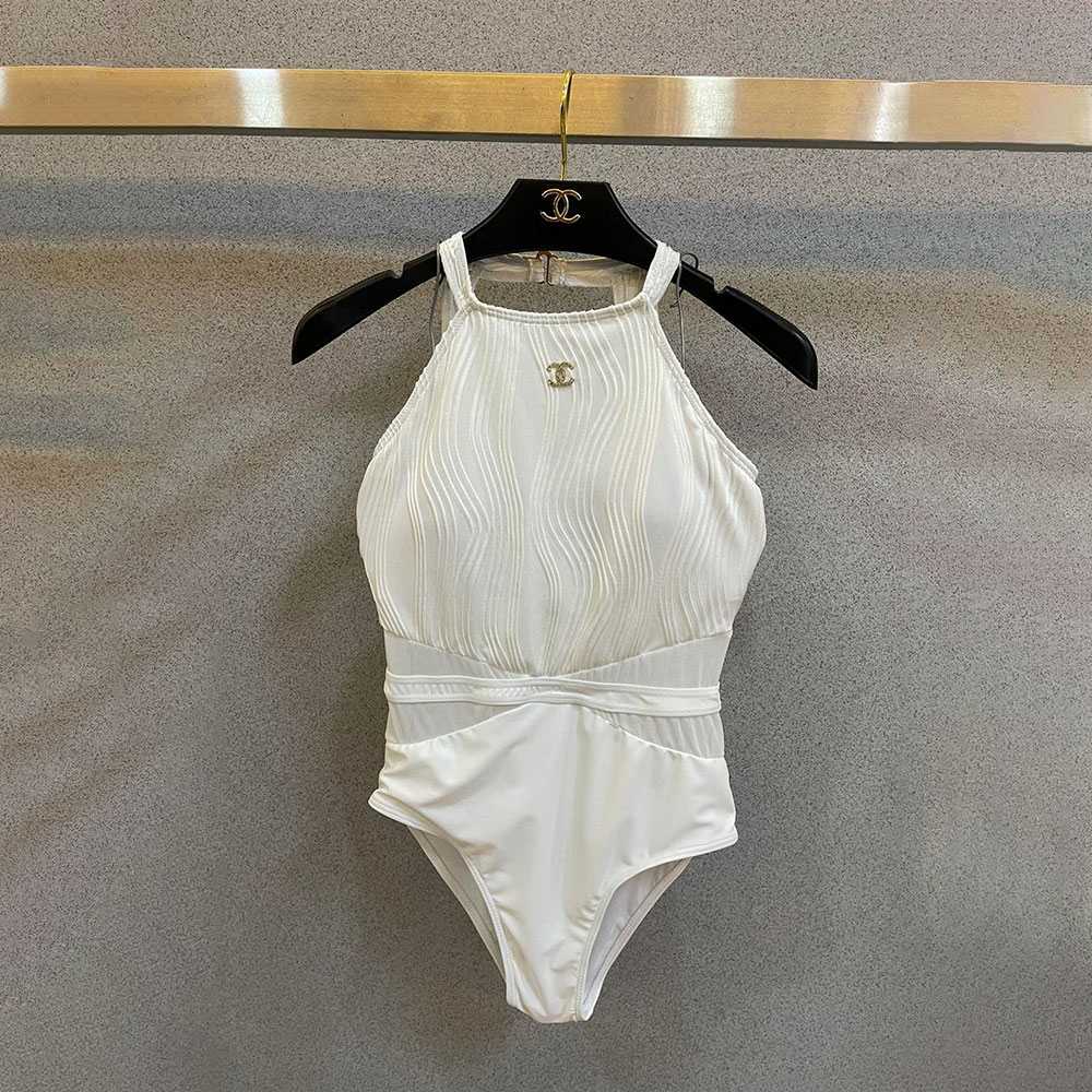 Chanel One-piece Swimsuit With Logo Swimwear
