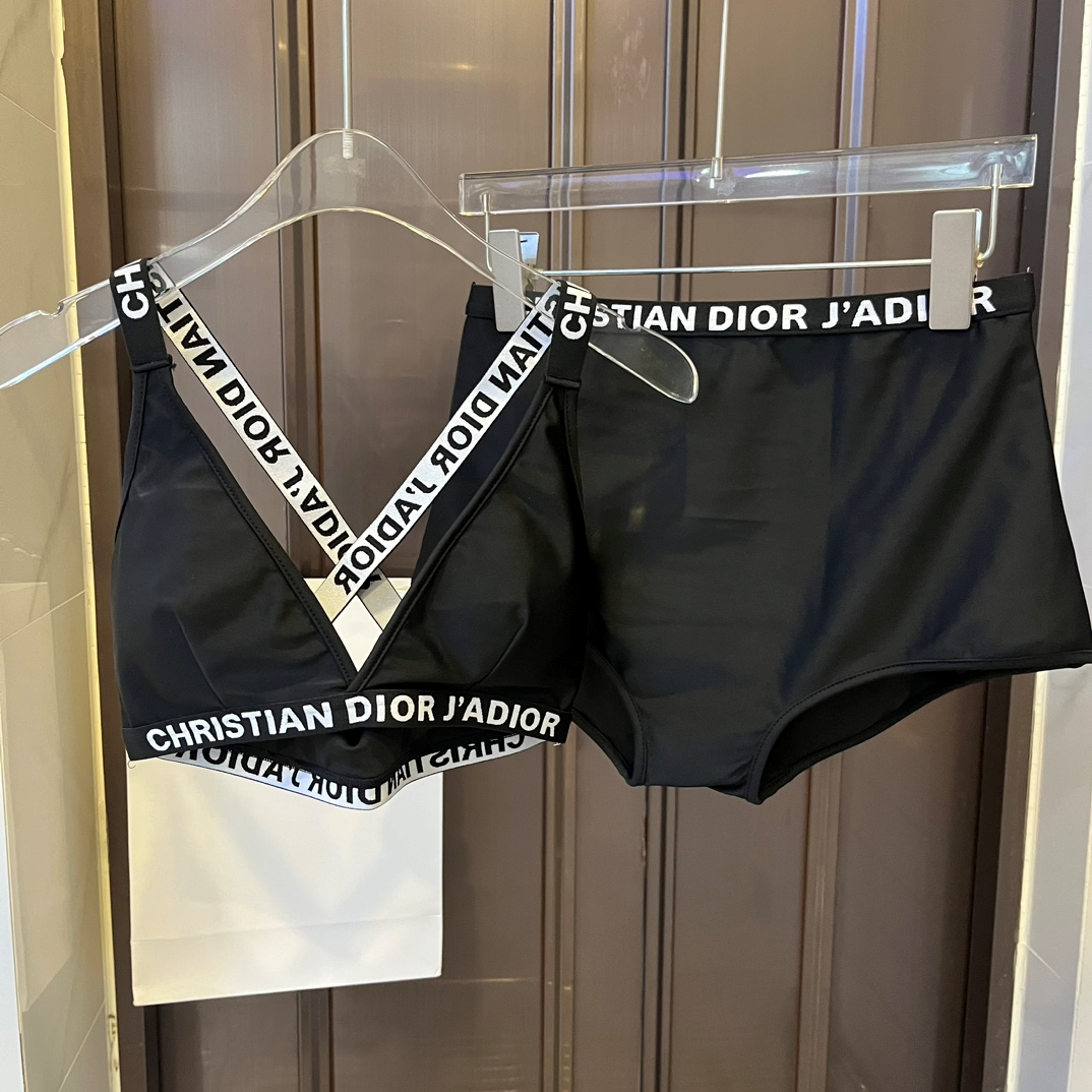 Dior Logo Strap Two-piece Swimsuit Swimwear