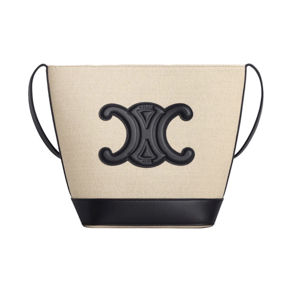 Celine Cuir Triomphe Canvas&Cowhid Bucket Bag