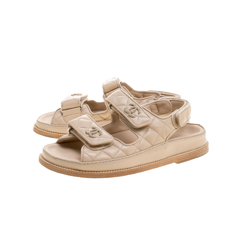 Chanel Velcro Slide Sandals Slippers Slide