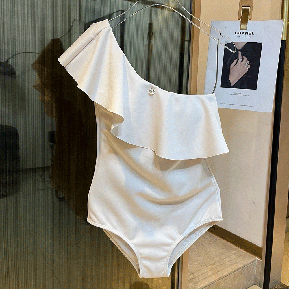 Chanel Logo One-piece Swimsuit  Swimwear