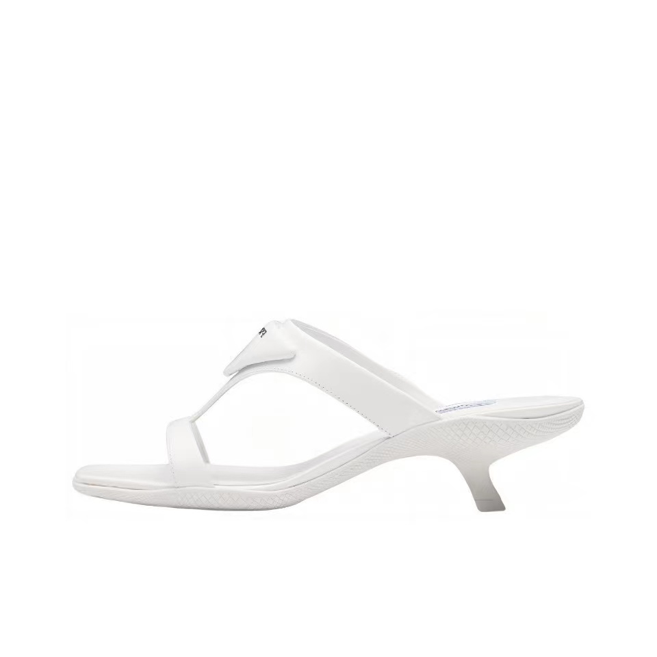 Prada  Polished Leather Sandals Slide