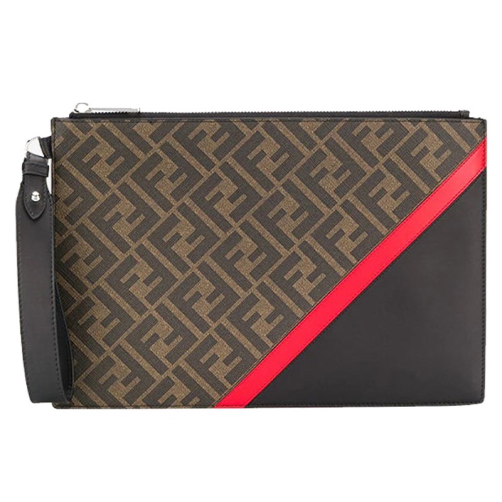 FENDI Printed Canvas Clutch
