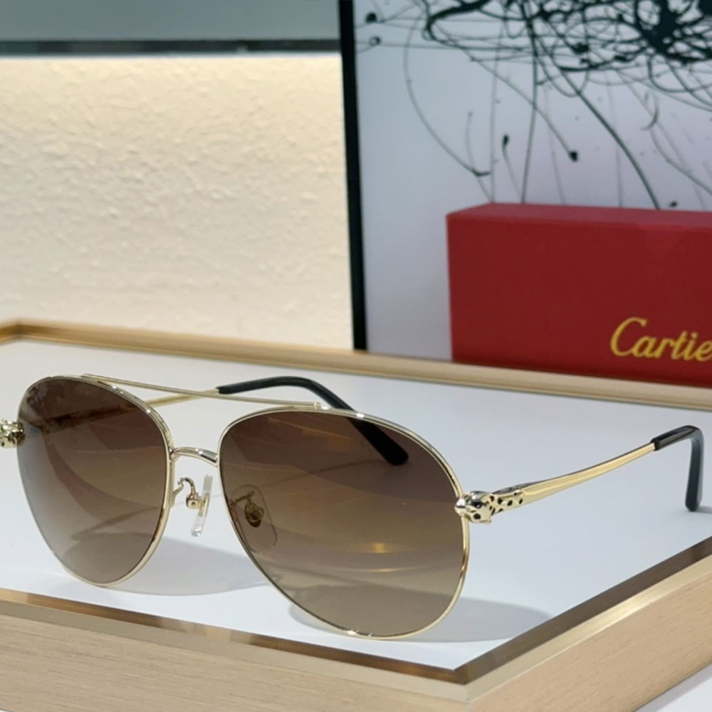 Cartier  Metal frame  Sunglasses Top quality