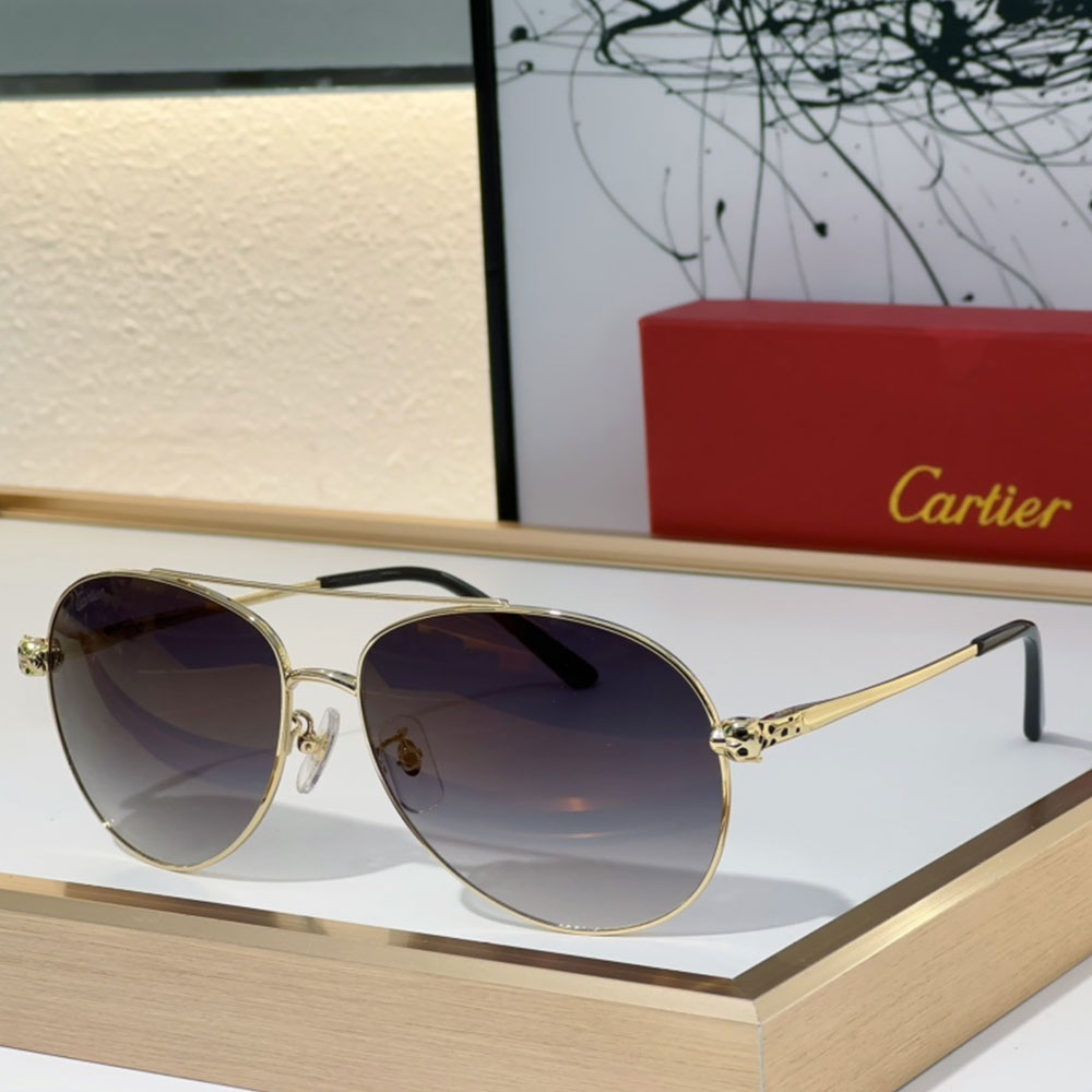 Cartier  Metal frame  Sunglasses Top quality