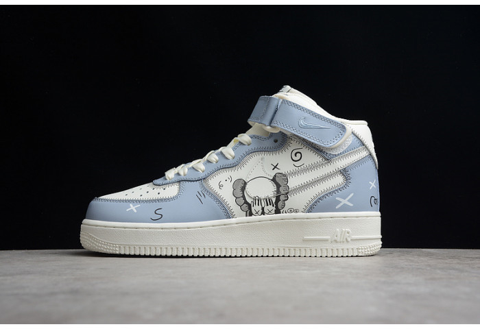 Kaws x Nike Air Force 1 07 Mid White Blue Black CW2308-211