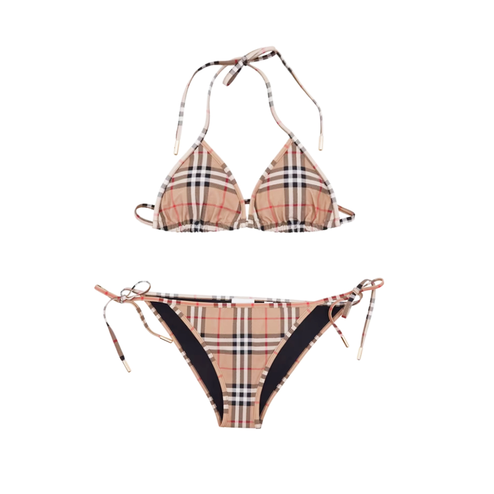 Burberry Classic Striped Split Swimsuit Swimwear