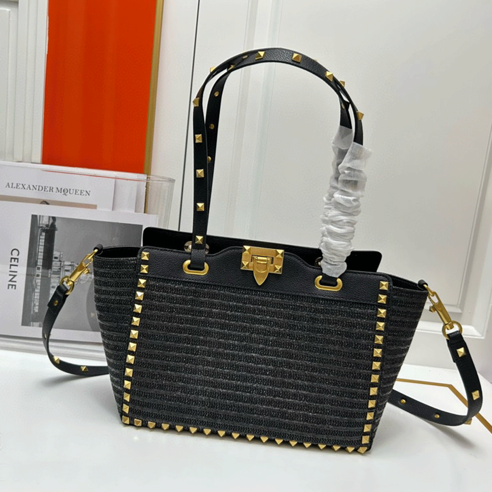 Valentino Classic Rivet Shopper Bag
