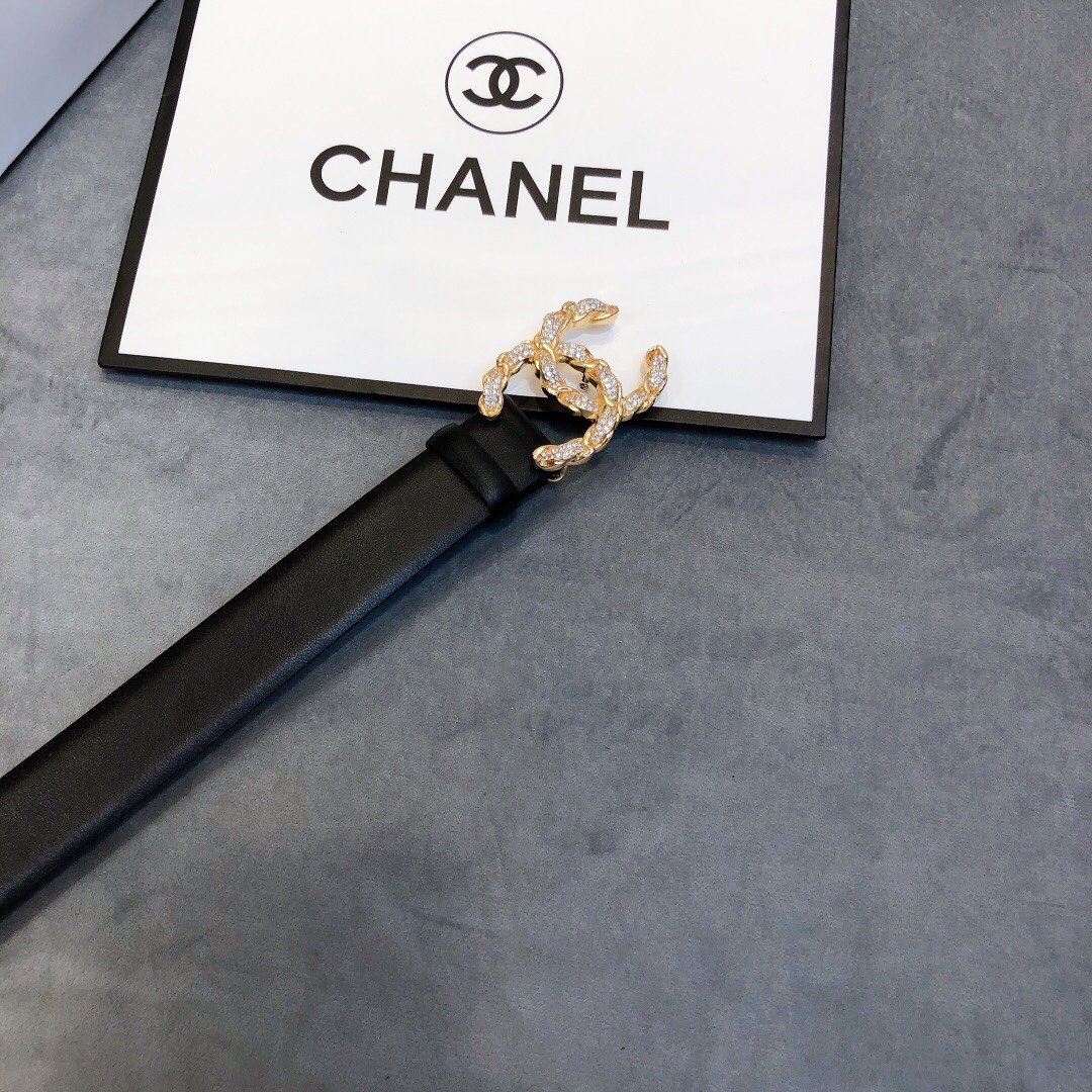 Chanel Belt With Double C Buckle Black Women Belt 30MM