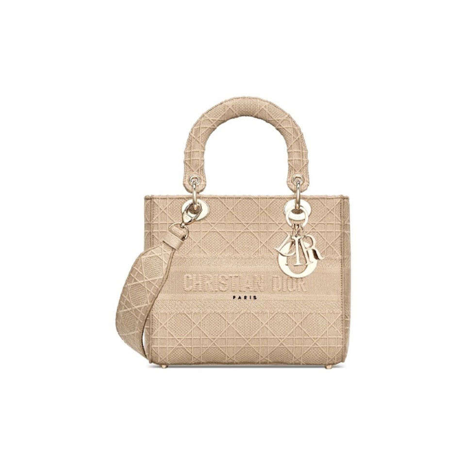 Dior Medium LADY Bag Cannage Embroidery