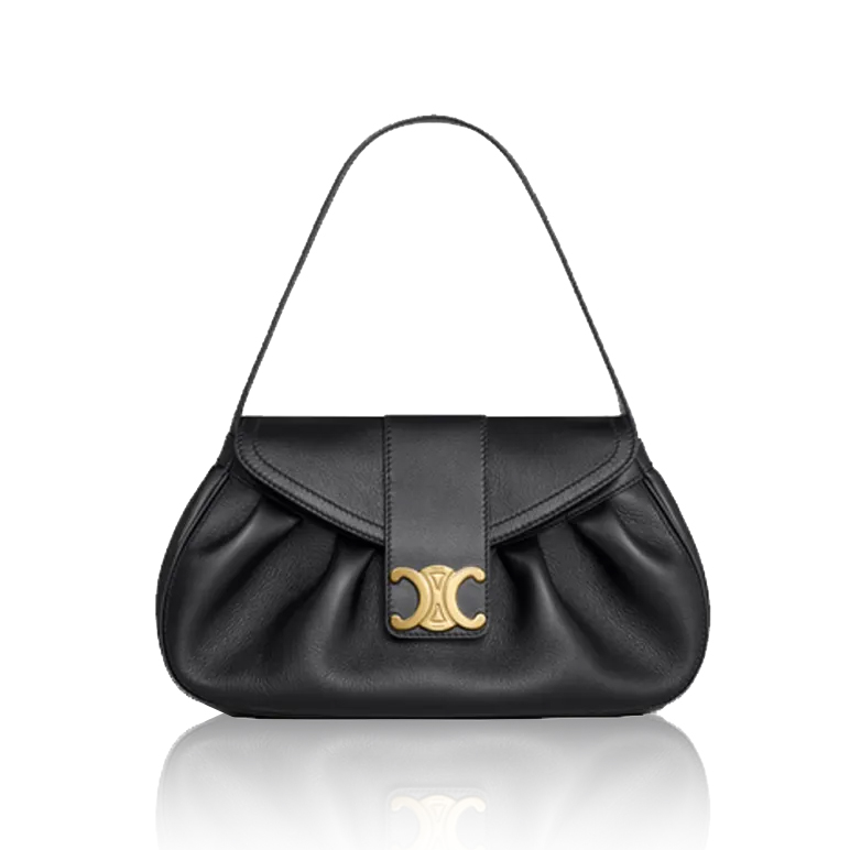 Celine Pebbled Leather Shoulder Bag