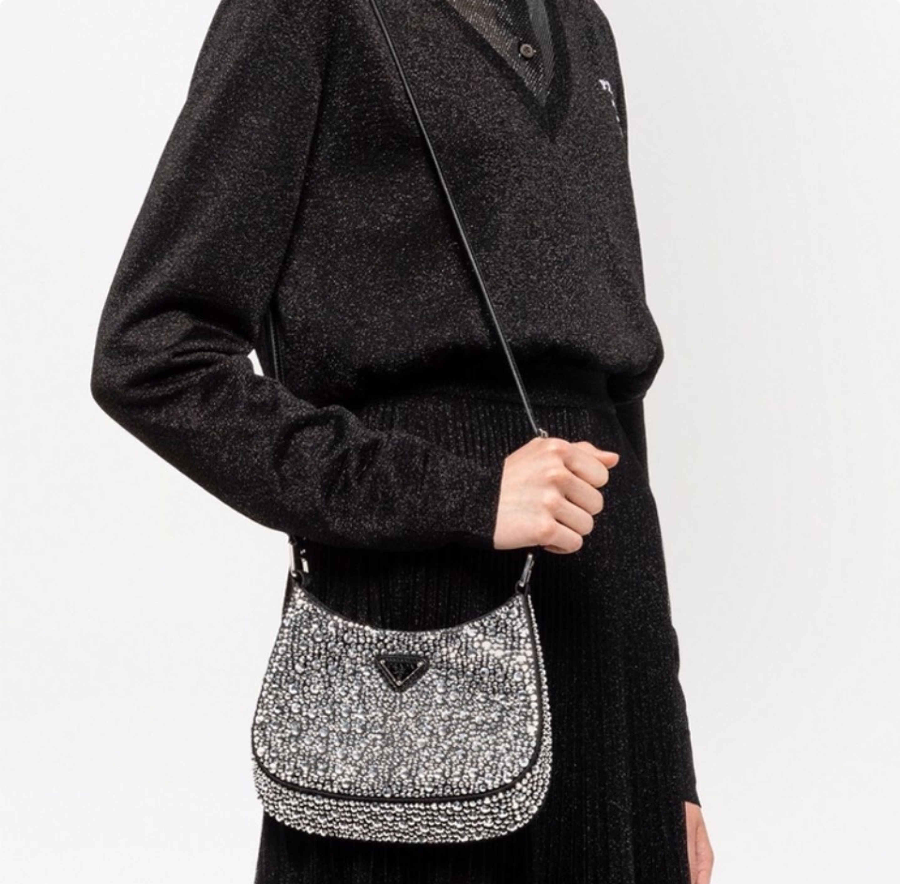 Prada Cleo Leather diamond Shoulder Bag Handbag