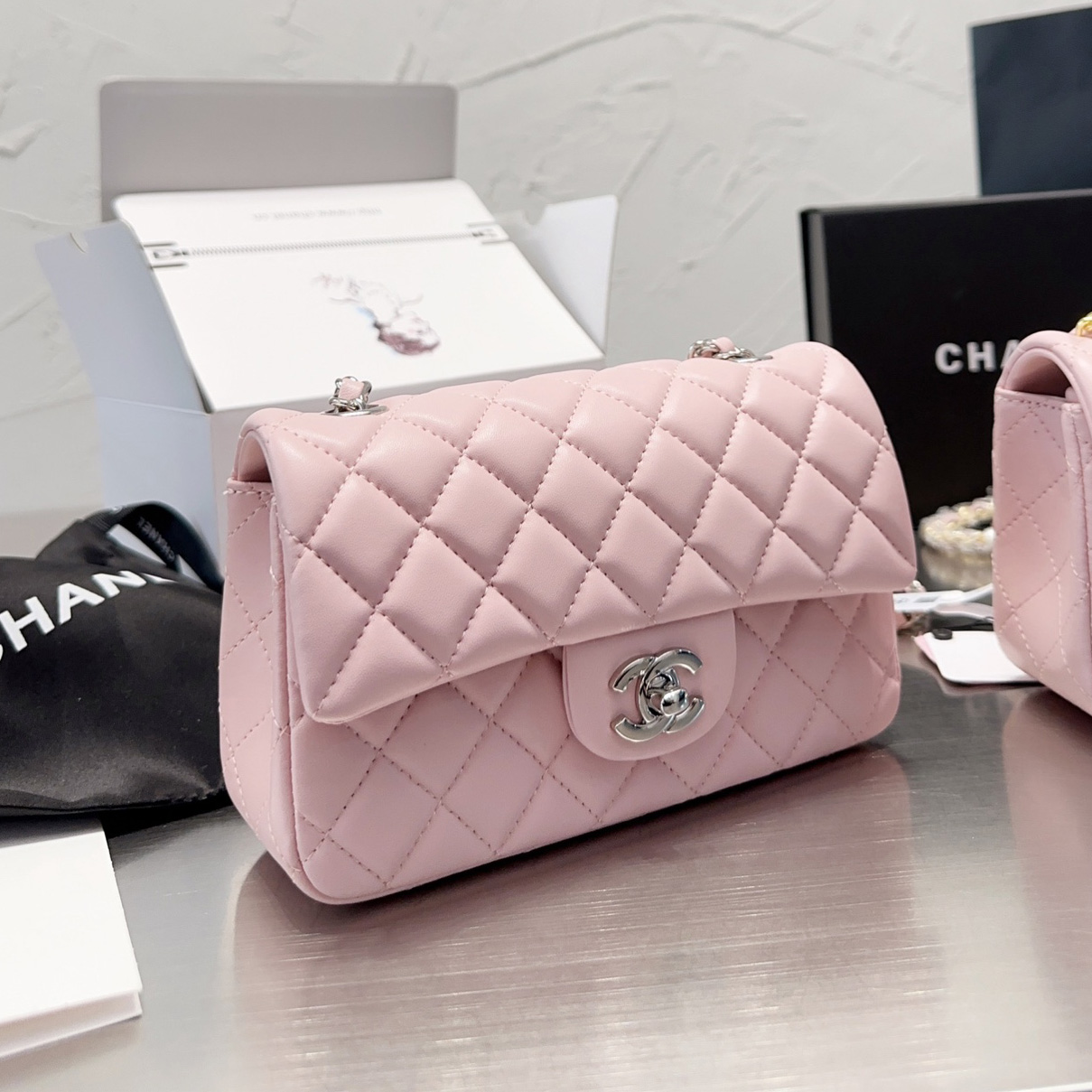 Chanel Classic Pink Flag Bag Small 20cm