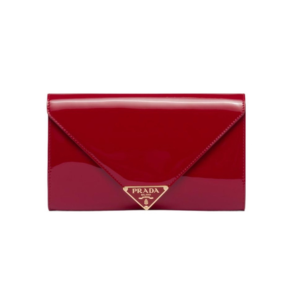 Prada  Leather Clutch Shoulder Bag Handbag
