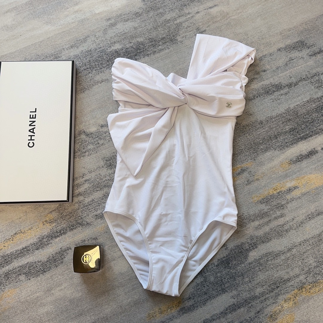 Chanel Bow One-piece Swimsuit Swimwear