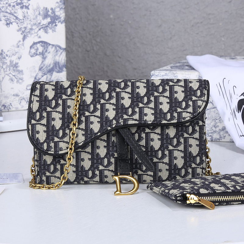 Dior SADDLE Bag Blue Dior Oblique Jacquard