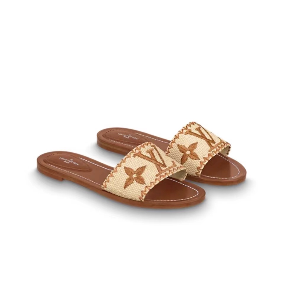 LV Lock lt Flat Flat Sandals Slide