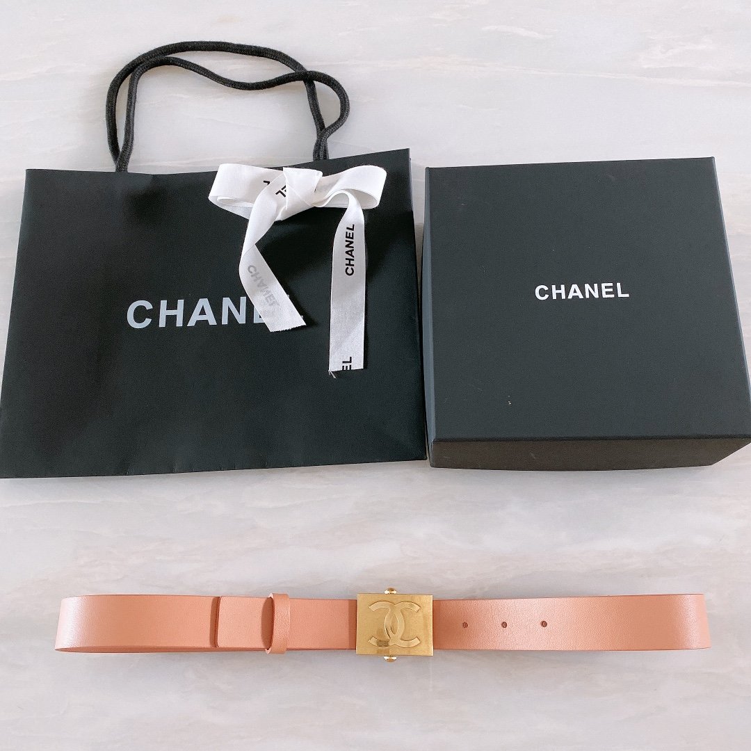 Chanel Belt With Ribbon Buckle Dust Pink Women Belt 30MM
