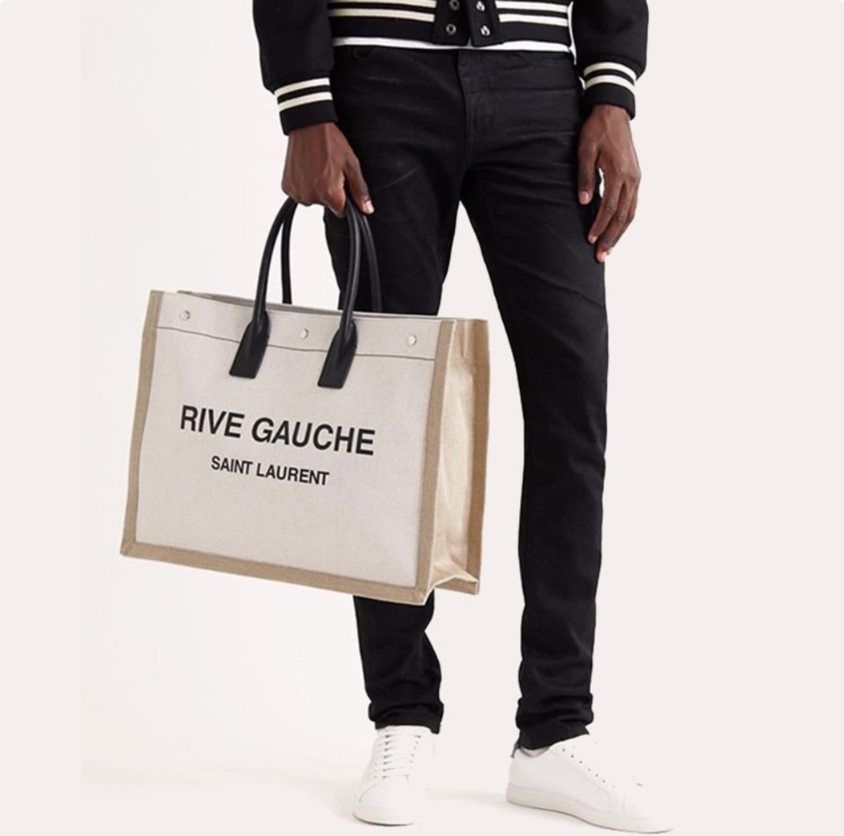 Saint Laurent YSL  Rive Gauche canvas tote bag