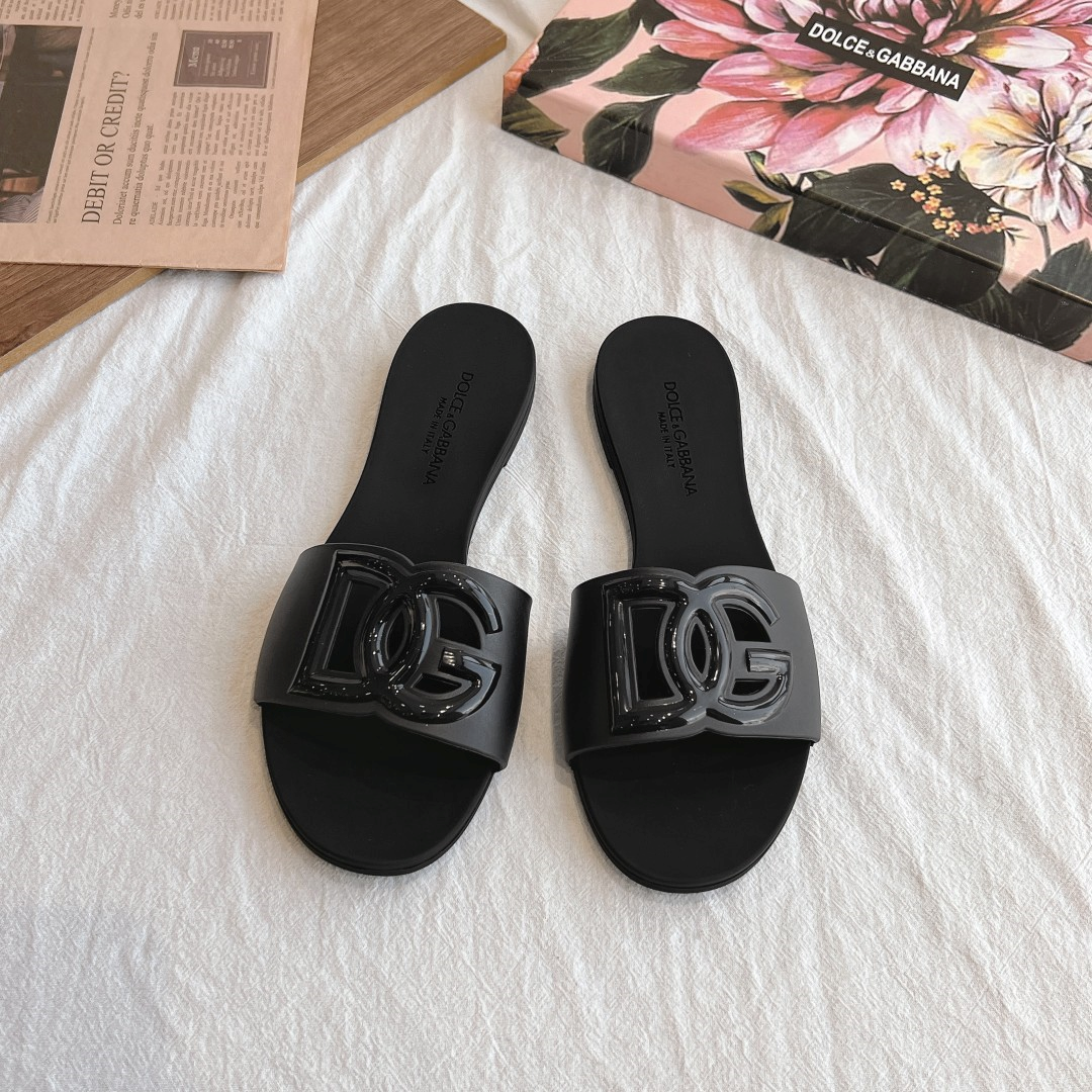Dolce Gabbana DG Rubber flat Sandals Slide