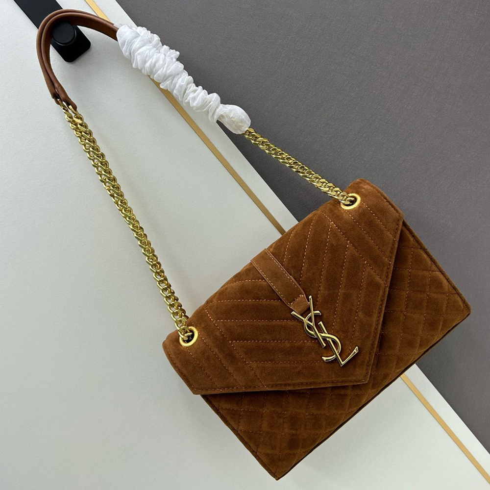 Saint Laurent YSL Suede Envelope Bag