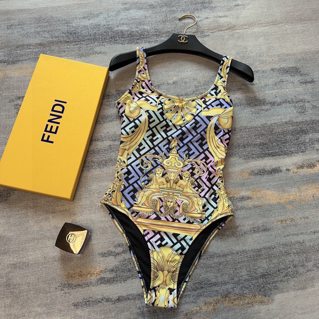 Versace Colorful One-piece Swimsuit Swimwear