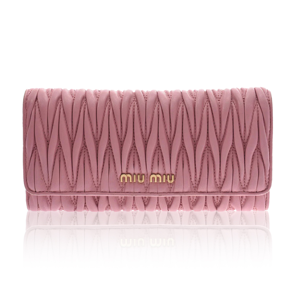 MIU MIU Matelassé Leather Long Wallet