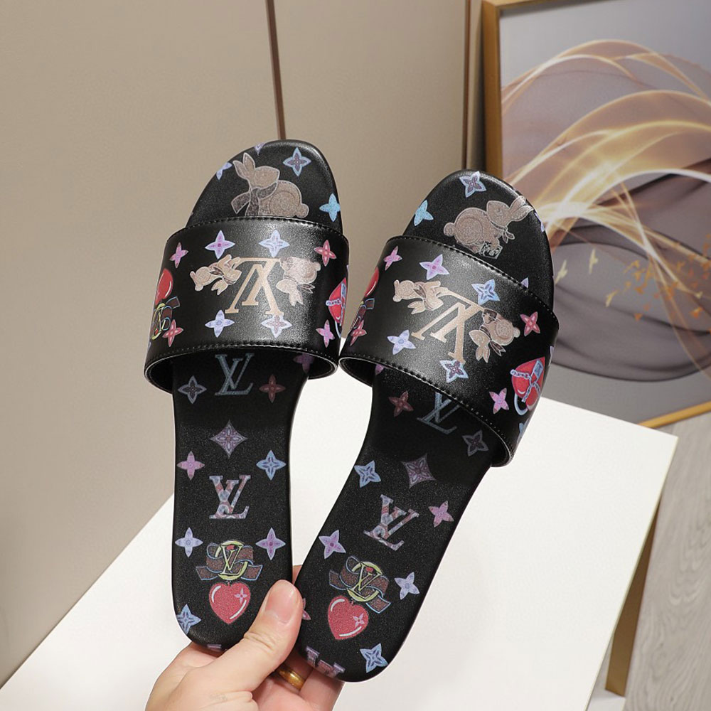 LV Cute Bunny Flats Slide Sandal