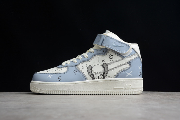 Kaws x Nike Air Force 1 07 Mid White Blue Black CW2308-211