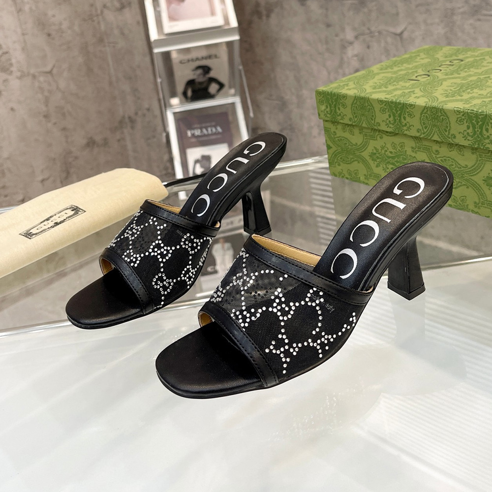Gucci Mesh High heels Sandals Slide Sandal