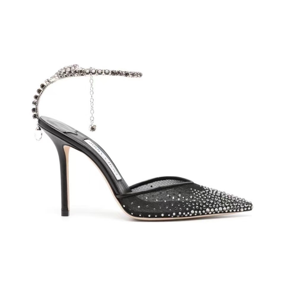 Jimmy Choo Saeda 10CM Slim Heel  Slide Sandal