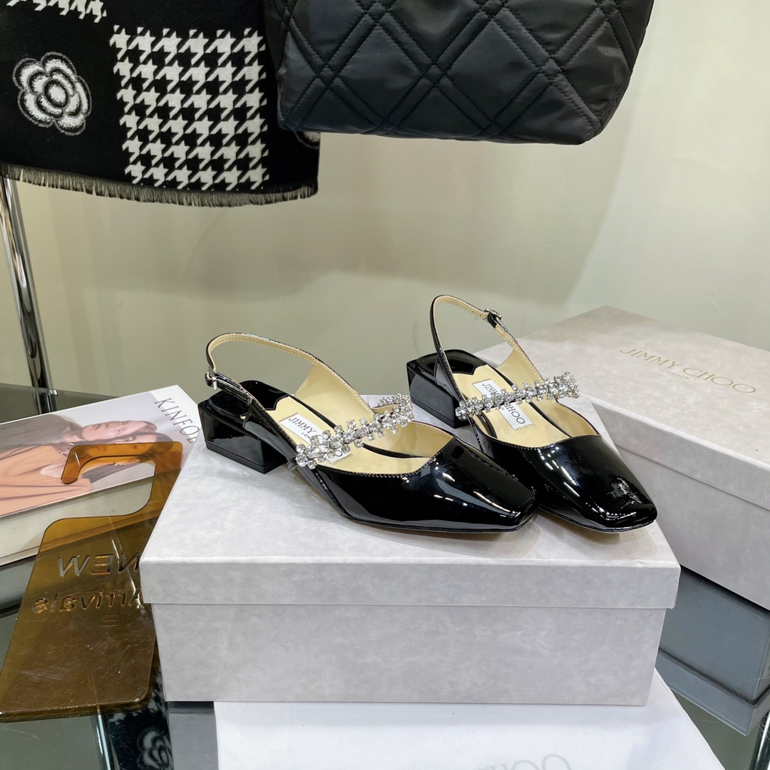 Jimmy Choo 3.5CM Rounded Slide Heels