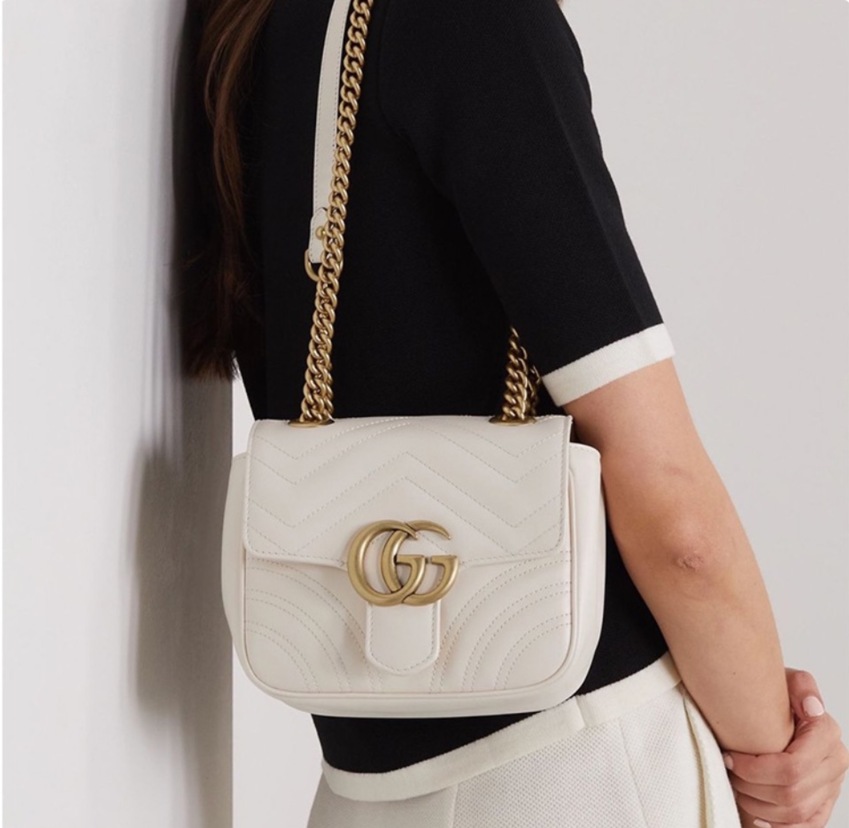Gucci Marmont GG Leather Shoulder Bag